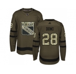 Adidas New York Rangers #28 Tie Domi Green Salute to Service Stitched NHL Jersey