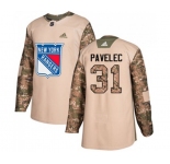 Adidas New York Rangers #31 Ondrej Pavelec Authentic Camo Veterans Day Practice NHL Jersey