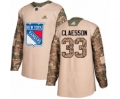 Adidas New York Rangers #33 Fredrik Claesson Authentic Camo Veterans Day Practice NHL Jersey