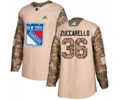 Adidas New York Rangers #36 Mats Zuccarello Authentic Camo Veterans Day Practice NHL Jersey