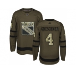 Adidas New York Rangers #4 Ron Greschner Green Salute to Service Stitched NHL Jersey