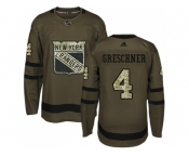 Adidas New York Rangers #4 Ron Greschner Green Salute to Service Stitched NHL Jersey