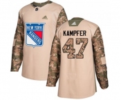 Adidas New York Rangers #47 Steven Kampfer Authentic Camo Veterans Day Practice NHL Jersey