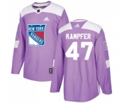 Adidas New York Rangers #47 Steven Kampfer Authentic Purple Fights Cancer Practice NHL Jersey