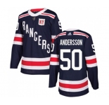 Adidas New York Rangers #50 Lias Andersson Authentic Navy Blue 2018 Winter Classic NHL Jersey