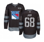 Adidas New York Rangers #68 Jaromir Jagr Authentic Black 1917-2017 100th Anniversary NHL Jersey