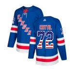 Adidas New York Rangers #72 Filip Chytil Authentic Royal Blue USA Flag Fashion NHL Jersey