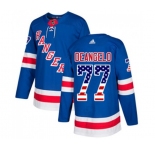 Adidas New York Rangers #77 Anthony DeAngelo Authentic Royal Blue USA Flag Fashion NHL Jersey