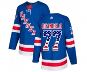 Adidas New York Rangers #77 Anthony DeAngelo Authentic Royal Blue USA Flag Fashion NHL Jersey