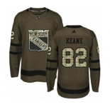 Adidas New York Rangers #82 Joey Keane Authentic Green Salute to Service NHL Jersey