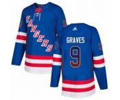 Adidas New York Rangers #9 Adam Graves Authentic Royal Blue Drift Fashion NHL Jersey