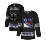 Adidas New York Rangers #93 Mika Zibanejad Authentic Black Team Logo Fashion NHL Jersey