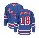 CCM New York Rangers #18 Walt Tkaczuk Authentic Royal Blue Heroes of Hockey Alumni Throwback NHL Jersey