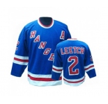 CCM New York Rangers #2 Brian Leetch Authentic Royal Blue Throwback NHL Jersey