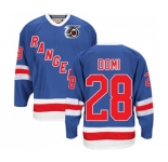 CCM New York Rangers #28 Tie Domi Authentic Royal Blue 75TH Throwback NHL Jersey