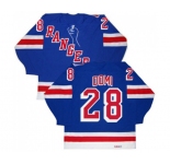 CCM New York Rangers #28 Tie Domi Authentic Royal Blue New Throwback NHL Jersey