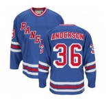 CCM New York Rangers #36 Glenn Anderson Authentic Royal Blue Heroes of Hockey Alumni Throwback NHL Jersey