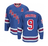 CCM New York Rangers #9 Adam Graves Authentic Royal Blue Heroes of Hockey Alumni Throwback NHL Jersey