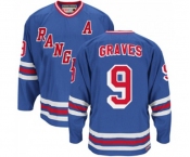 CCM New York Rangers #9 Adam Graves Authentic Royal Blue Heroes of Hockey Alumni Throwback NHL Jersey