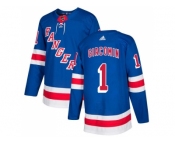 Men Adidas New York Rangers #1 Eddie Giacomin Royal Blue Home Authentic Stitched NHL Jersey