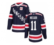 Men Adidas New York Rangers #11 Mark Messier Navy Blue Authentic 2018 Winter Classic Stitched NHL Jersey