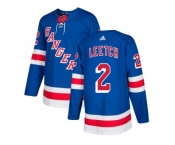 Men Adidas New York Rangers #2 Brian Leetch Royal Blue Home Authentic Stitched NHL Jersey