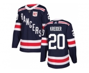 Men Adidas New York Rangers #20 Chris Kreider Navy Blue Authentic 2018 Winter Classic Stitched NHL Jersey