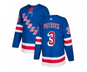 Men Adidas New York Rangers #3 James Patrick Royal Blue Home Authentic Stitched NHL Jersey