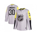 Men Adidas New York Rangers #30 Henrik Lundqvist Gray 2018 All-Star Metro Division Authentic Stitched NHL Jersey