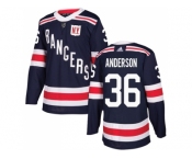 Men Adidas New York Rangers #36 Glenn Anderson Navy Blue Authentic 2018 Winter Classic Stitched NHL Jersey