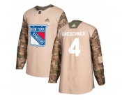 Men Adidas New York Rangers #4 Ron Greschner Camo Authentic 2017 Veterans Day Stitched NHL Jersey