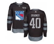 Men Adidas New York Rangers #40 Michael Grabner Black 1917-2017 100th Anniversary Stitched NHL Jersey