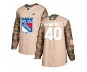 Men Adidas New York Rangers #40 Michael Grabner Camo Authentic 2017 Veterans Day Stitched NHL Jersey