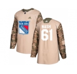 Men Adidas New York Rangers #61 Rick Nash Camo Authentic 2017 Veterans Day Stitched NHL Jersey