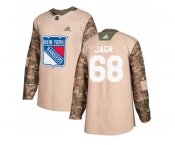 Men Adidas New York Rangers #68 Jaromir Jagr Camo Authentic 2017 Veterans Day Stitched NHL Jersey