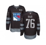 Men Adidas New York Rangers #76 Brady Skjei Black 1917-2017 100th Anniversary Stitched NHL Jersey