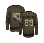 Men Adidas New York Rangers #89 Pavel Buchnevich Green Salute to Service Stitched NHL Jersey