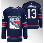 Men New York Rangers #13 Alexis Lafreniere Navy Stitched Jersey