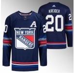 Men New York Rangers #20 Chris Kreider Navy Stitched Jersey