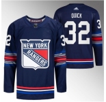 Men New York Rangers #32 Jonathan Quick Navy Stitched Jersey
