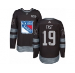 Men's Adidas New York Rangers #19 Jesper Fast Authentic Black 1917-2017 100th Anniversary NHL Jersey