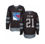Men's Adidas New York Rangers #21 Derek Stepan Authentic Black 1917-2017 100th Anniversary NHL Jersey