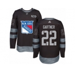 Men's Adidas New York Rangers #22 Mike Gartner Authentic Black 1917-2017 100th Anniversary NHL Jersey