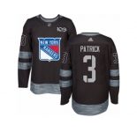 Men's Adidas New York Rangers #3 James Patrick Authentic Black 1917-2017 100th Anniversary NHL Jersey