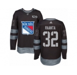 Men's Adidas New York Rangers #32 Antti Raanta Authentic Black 1917-2017 100th Anniversary NHL Jersey