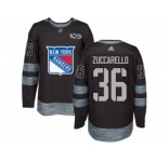 Men's Adidas New York Rangers #36 Mats Zuccarello Authentic Black 1917-2017 100th Anniversary NHL Jersey