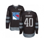 Men's Adidas New York Rangers #40 Michael Grabner Authentic Black 1917-2017 100th Anniversary NHL Jersey