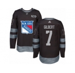 Men's Adidas New York Rangers #7 Rod Gilbert Authentic Black 1917-2017 100th Anniversary NHL Jersey