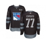 Men's Adidas New York Rangers #77 Phil Esposito Authentic Black 1917-2017 100th Anniversary NHL Jersey