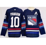 Men's New York Rangers #10 Artemi Panarin Navy 2024-25 Stitched Jersey